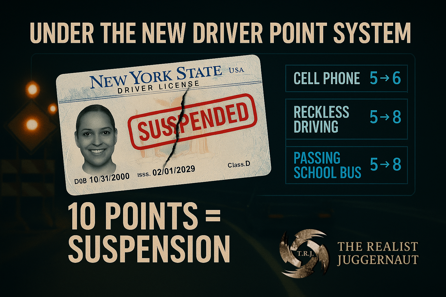 NEW YORK PREPARES FOR STRICTER DRIVER POINT SYSTEM AS STATE EXPANDS AUTOMATIC SUSPENSION RULES